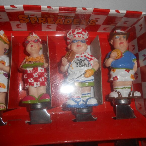 NEW 4 PIECE SET BACKYARD BBQ STAINLESS STEEL KNIFE DIP BUTTER SPREADERS GREAT π - Picture 5 of 9